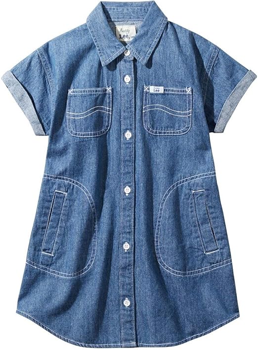 Amazon Co Jp Nissen ニッセン ワンピース ドレス 半袖 五分袖 Buddy Lee バディ リー デニムワンピース 女の子 ベビー服 子供服 ブルー 1 服 ファッション小物