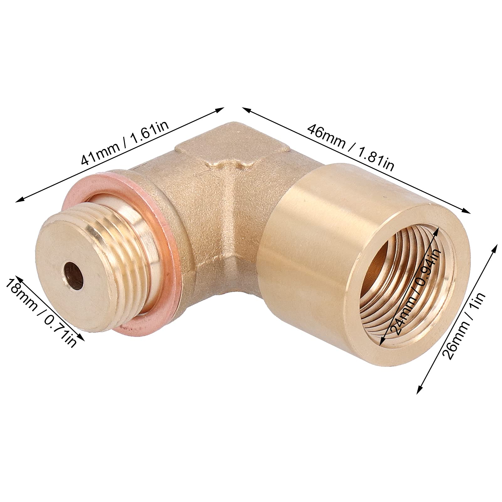 Adapter Czujnika Tlenu Akozon, Uniwersalny Przedłużacz Czujnika Tlenu M18x1.5 90 Stopni Kątowy Przedłużacz Czujnika Tlenu Adapter Dystansowy do Samochodu