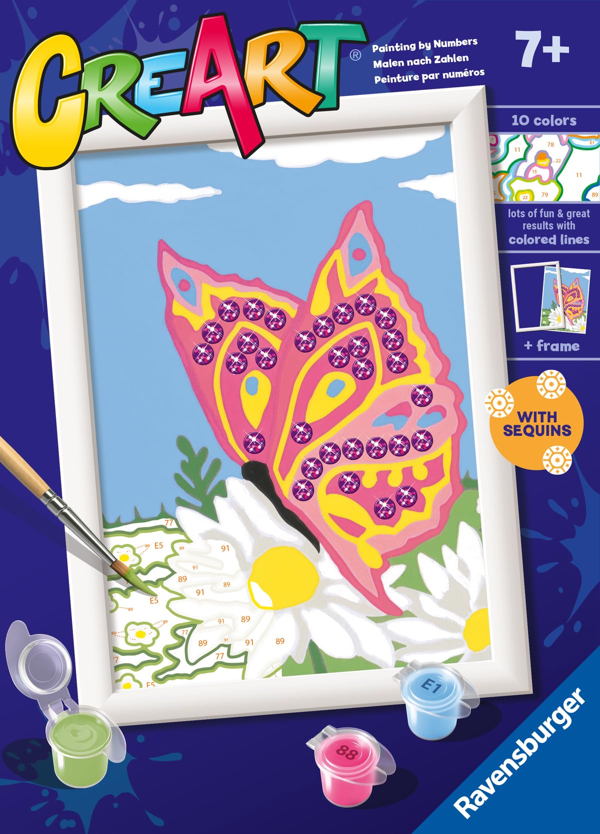 Ravensburger - CreArt Farfalla Scintillante, Kit dipingere bambini 7+ anni
