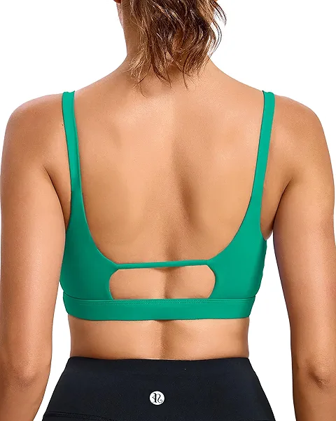 RUNNING GIRL Sports Bras for Women,Square Neck Sports Bra Medium Support Yoga Bra Workout Crop Top with Removable Cups