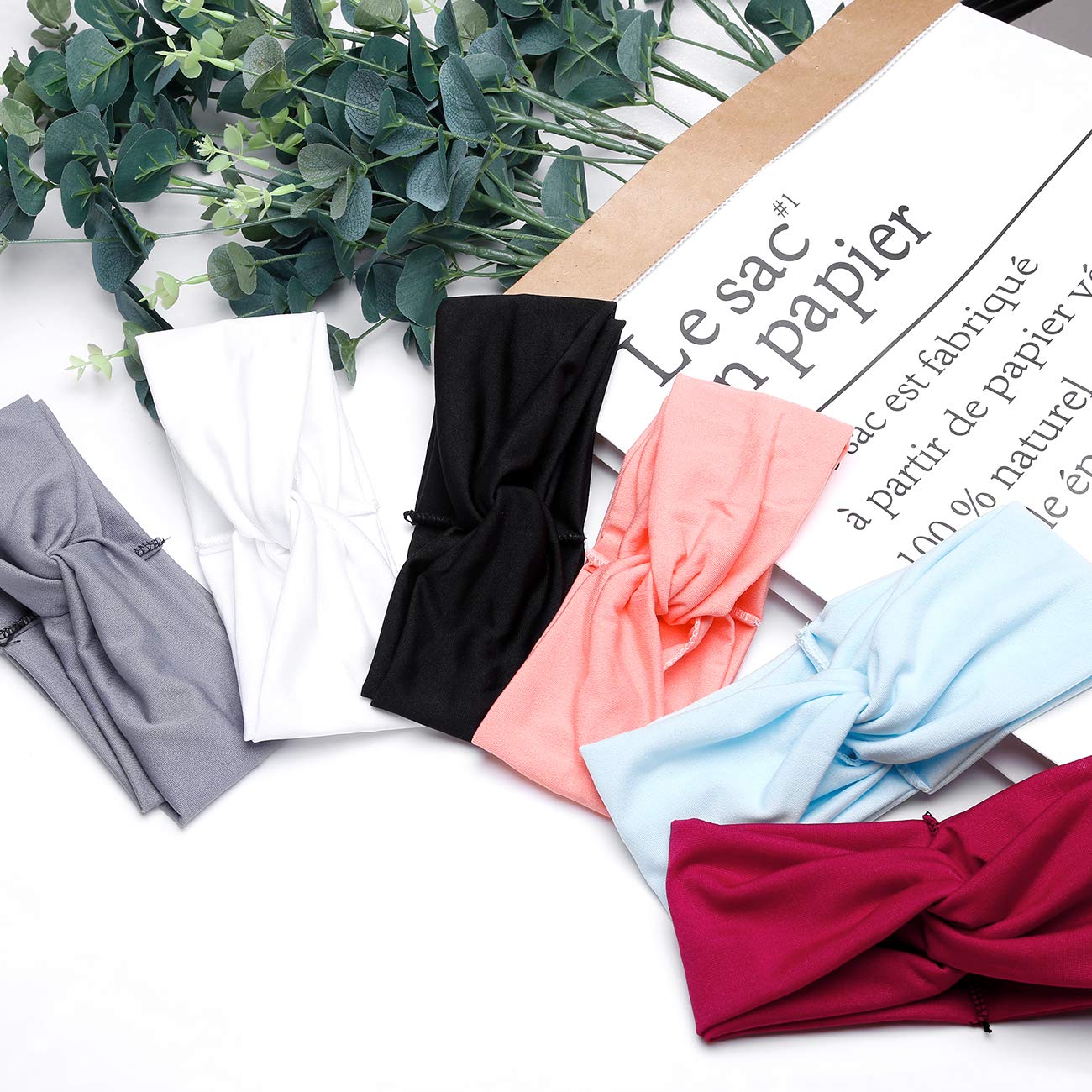 Huachi Twisted Headbands For Women Wide Headwrap Thick Elastic