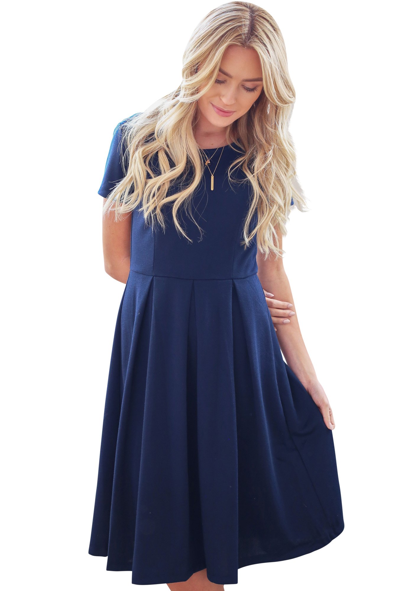 Mikarose Grace Modest Dress with Sleeves, Knee Length Burgundy Dress