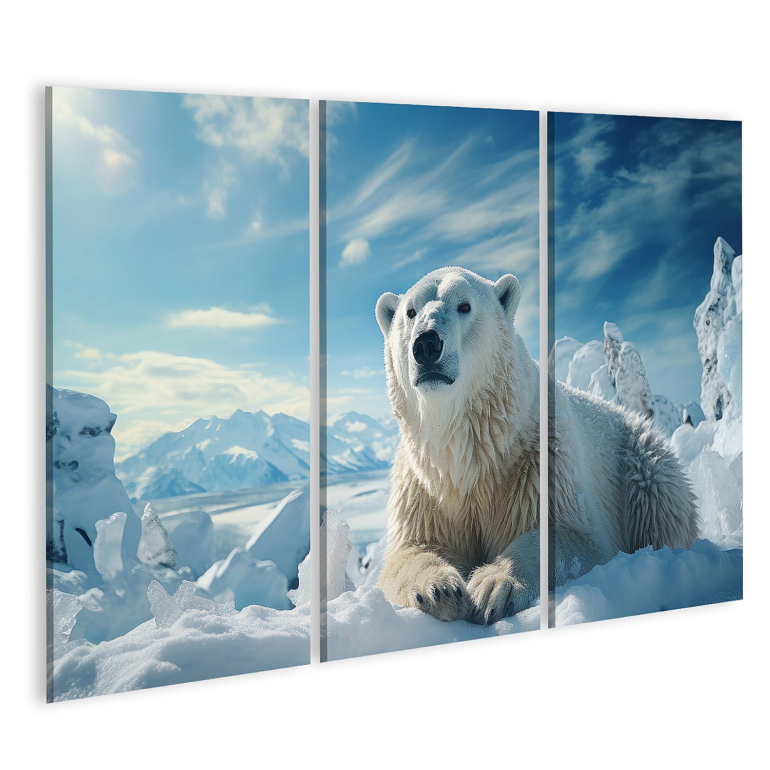 islandburner Tableau sur Toile l'ours Polaire souffre de la Fonte des Glaces Cadre Affiche Poster Murale Tableaux