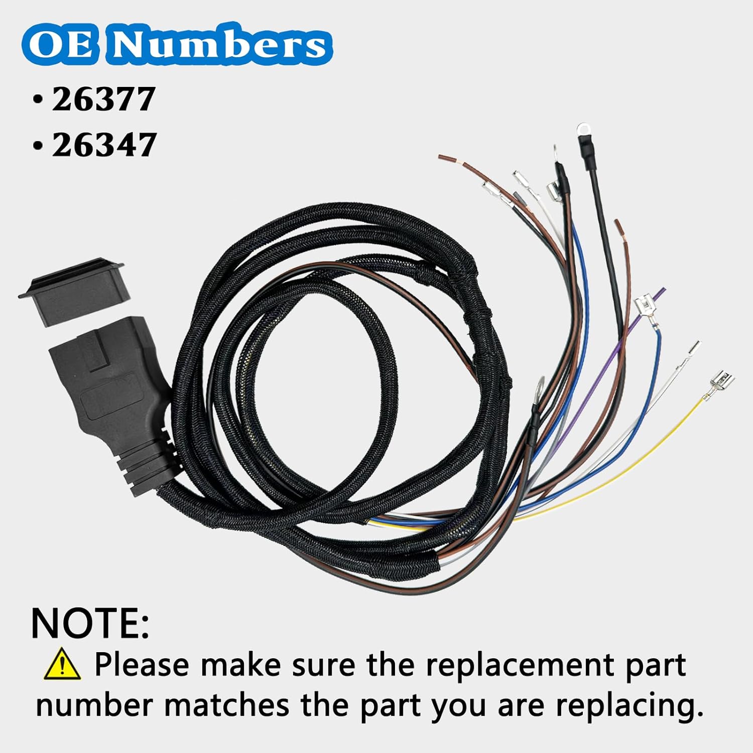 26347 11-Pin Plow Side Light Wiring Harness, Compatible with Western Fisher Blizzard SnowEx Snowplow, 3-Plug Lighting Cable Assembly Replaces 26377