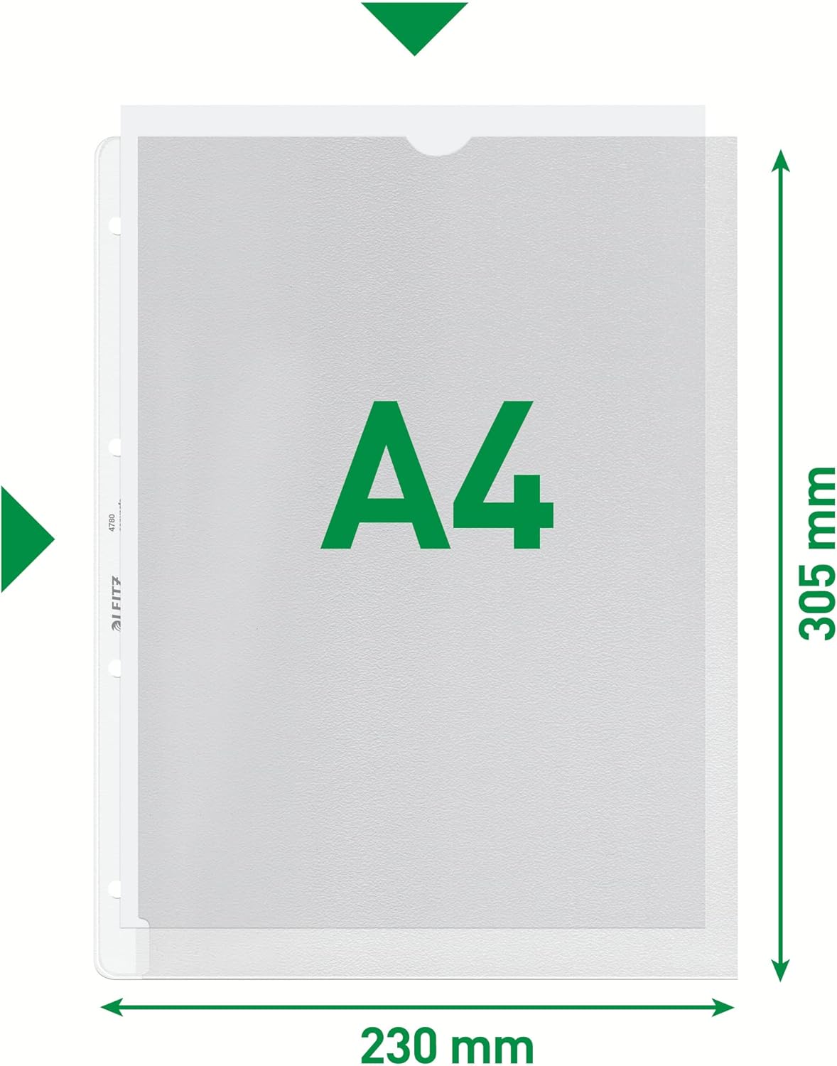 Leitz 47800003 Presentation Premium PVC 120 Micron A4 Multipunched Pocket - Clear, Pack of 100