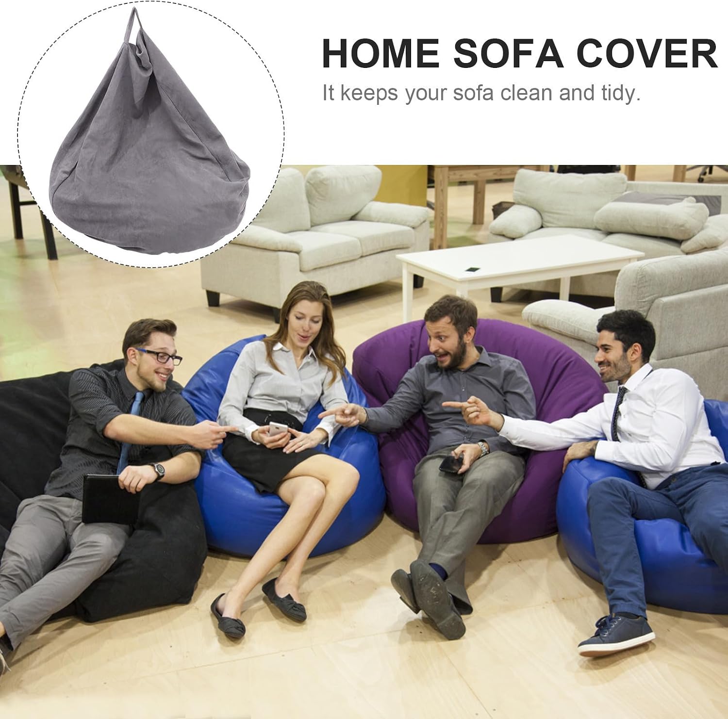 Cloth Sofa Cover for Bean Bag Chair and Sofa, Easy Clean
