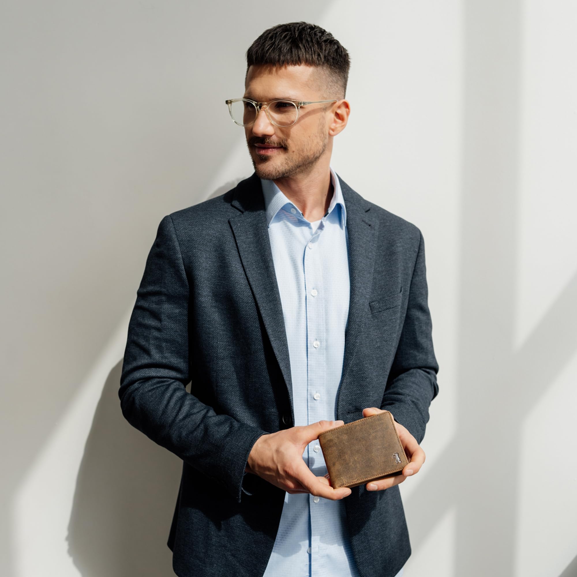 Berliner Bags Vintage Portefeuille en Cuir, Portemonnaie avec Protection RFID Certifiée TÜV et Coffret Cadeau pour Homme - Marron