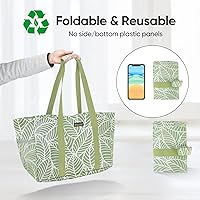 Vista 3 de BALEINE Suave bolsa de 9 galones extra grande, bolsa de almacenamiento plegable reutilizable (follaje antiguo)