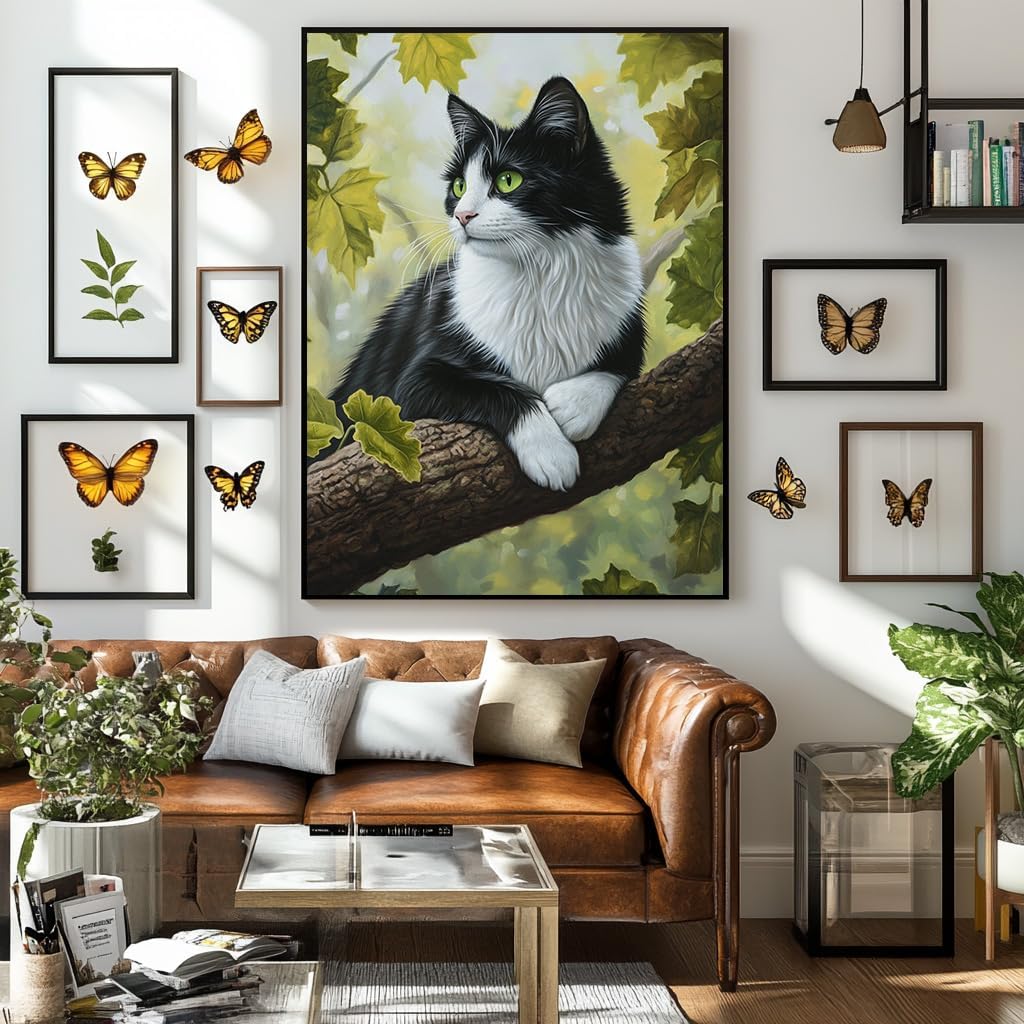 5D DIY Diamond Art Painting Cat- Full Drill Diamond Art,5d Diamond Mosaic Painting Kits, Round Rhinestone, Diamond dots- Fun Gifts for Adults & Beginner, Craftwork for Indoor Décor -11.8x15.8 Inch image 3