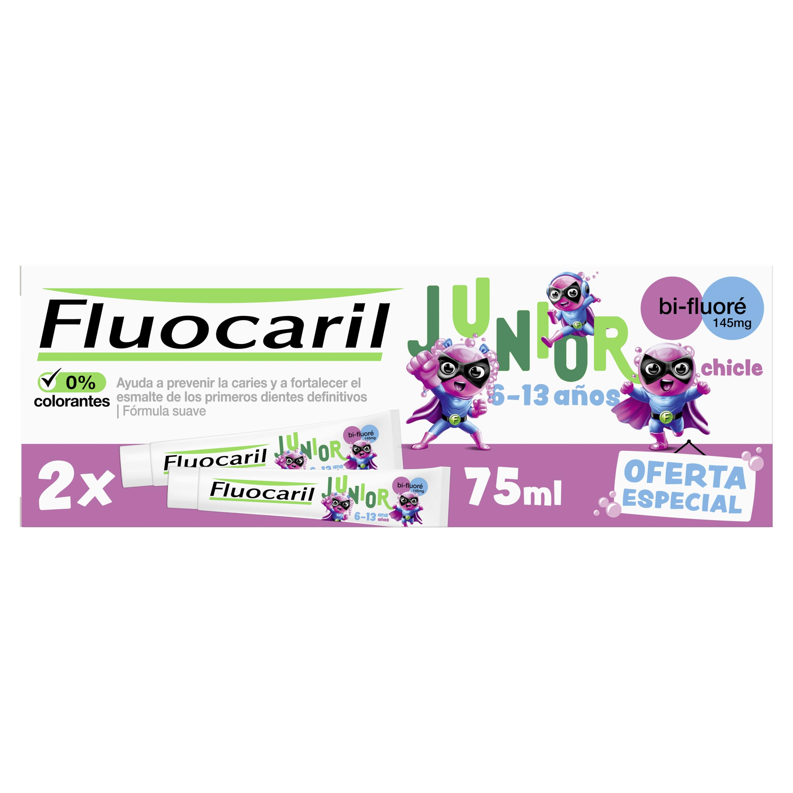Junior 6-12 Years Old Dentifrice Gel Bubble 2x75ml