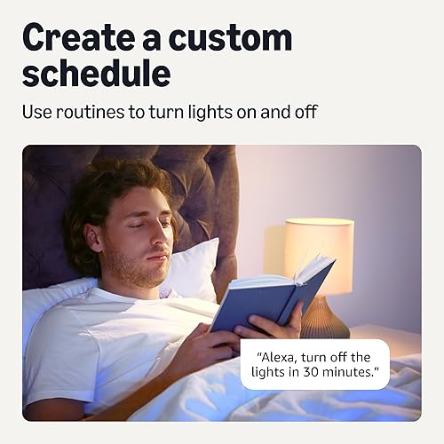 Miniatura 4 de Tienda Basics Bombilla LED de filamento inteligente A19, blanco sintonizable, Wi-Fi de 2.4 GHz, funciona solo con Alexa, paquete de 4