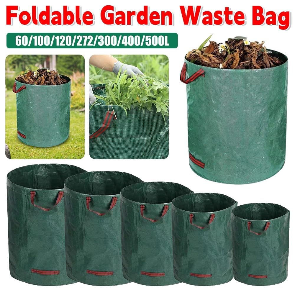 Bolsa para residuos de jardín 120-500 L Bolsa para hojas | Basura plegable para malezas LeafSack