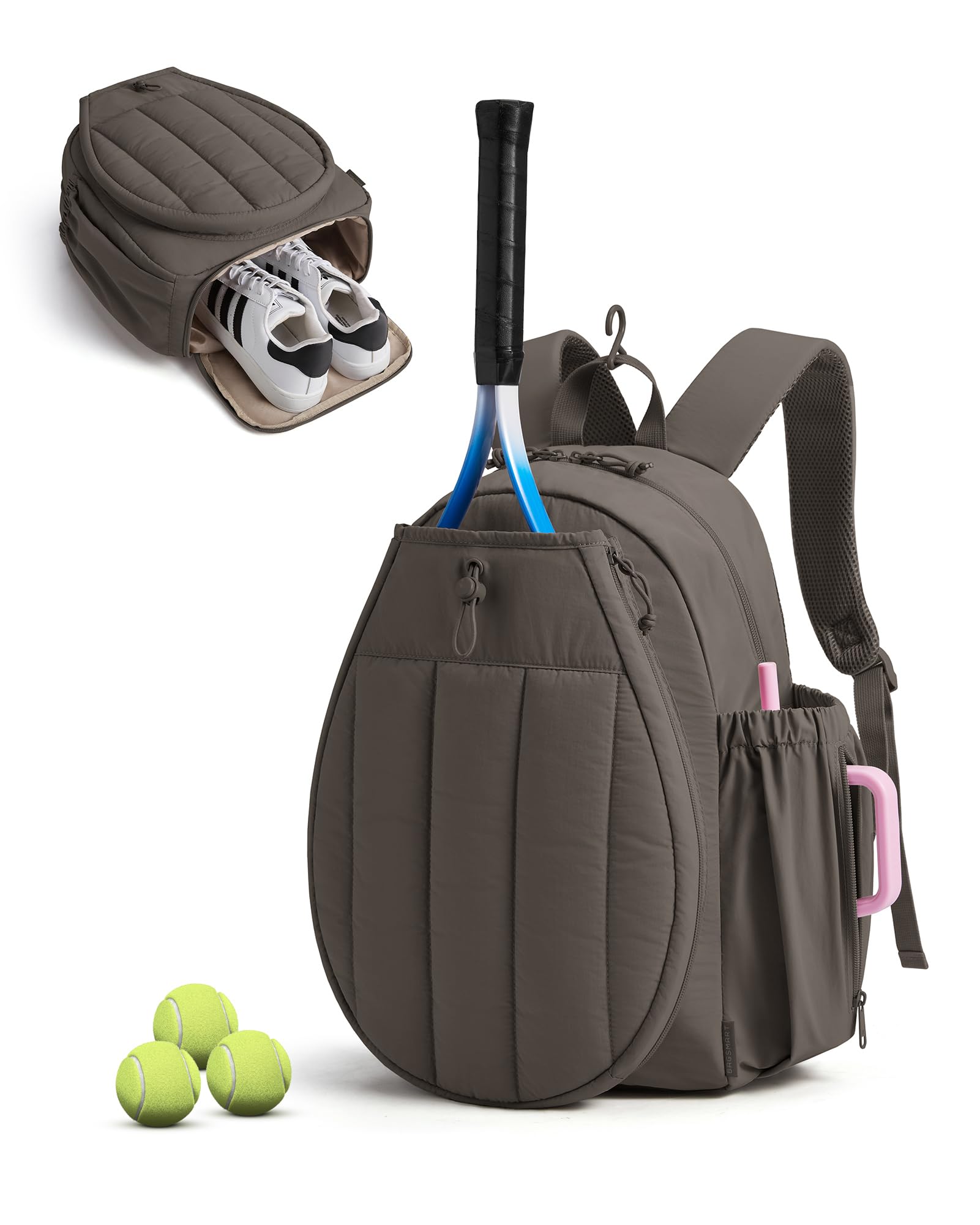 BAGSMART Tennis Gym Bag for Women, Quilted Pickleball 15.6" Laptop Backpack