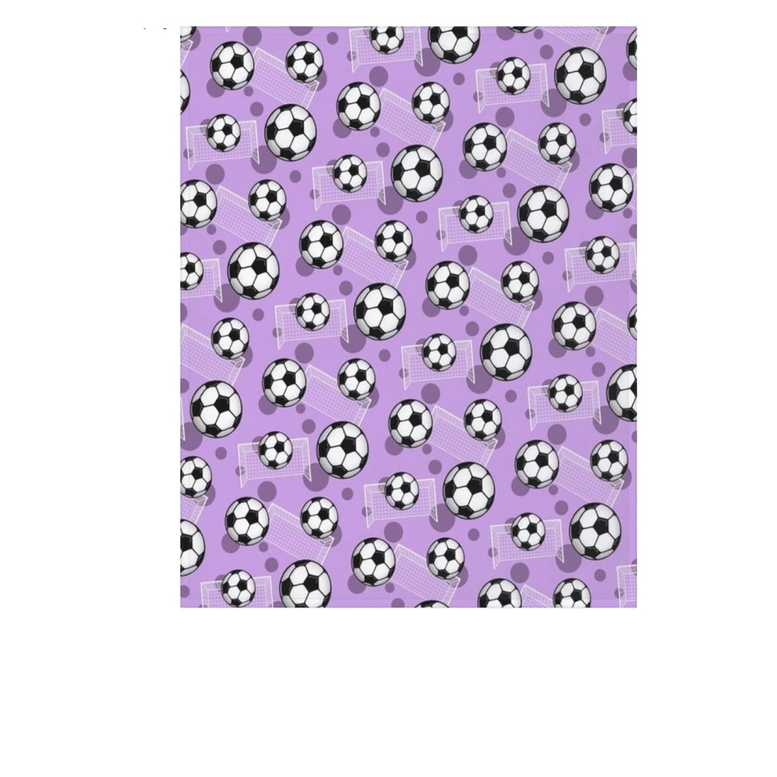 WSQHAO Soccer Ball And Goal Purple Pattern - Throw Blanket Soft Warm for Bed Couch(200x150cm(80x60in))