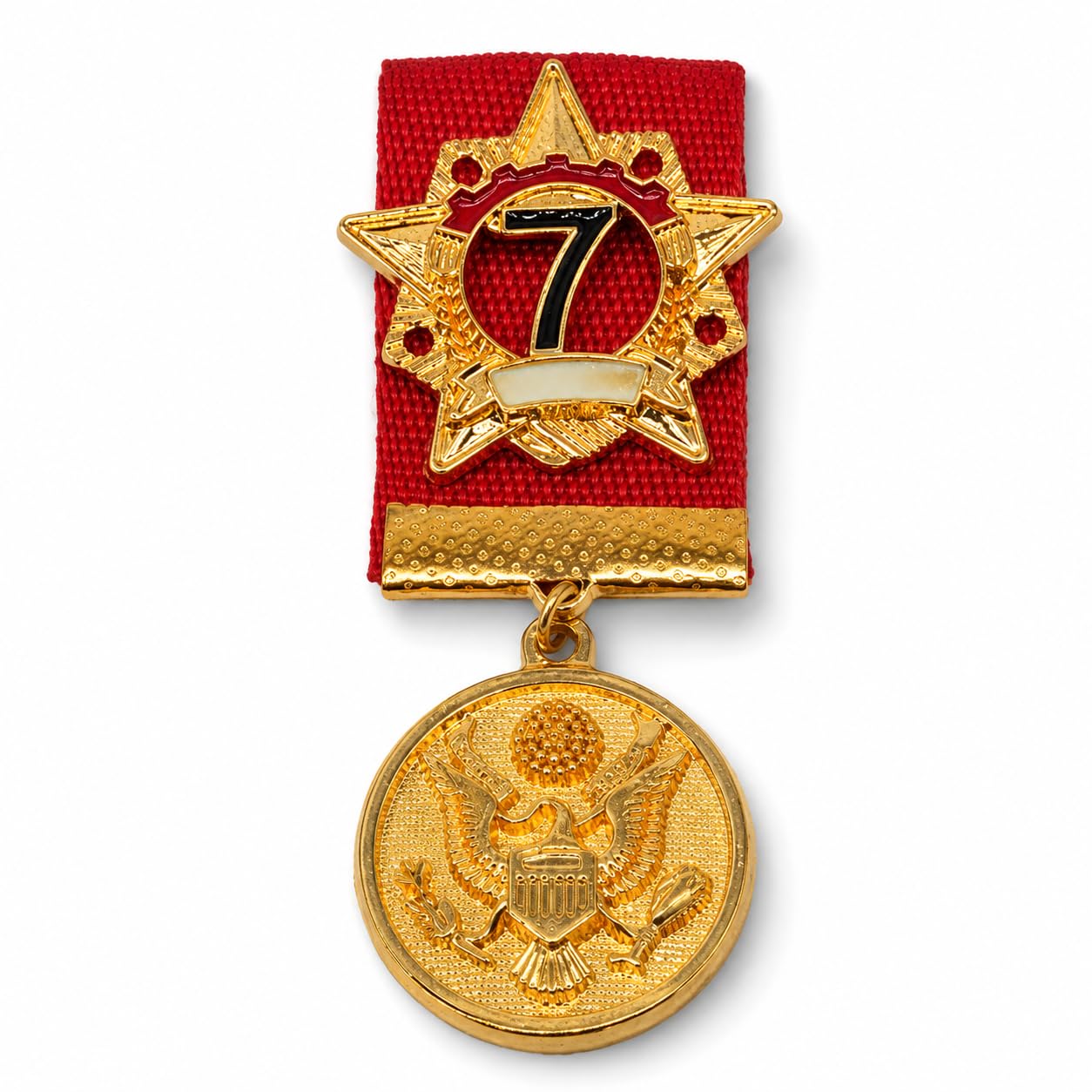 Trendy Animal Men's Suits Retro Eagle Cross Tide Pinion Badge Red Gold Fabric brass Brooch-image-12