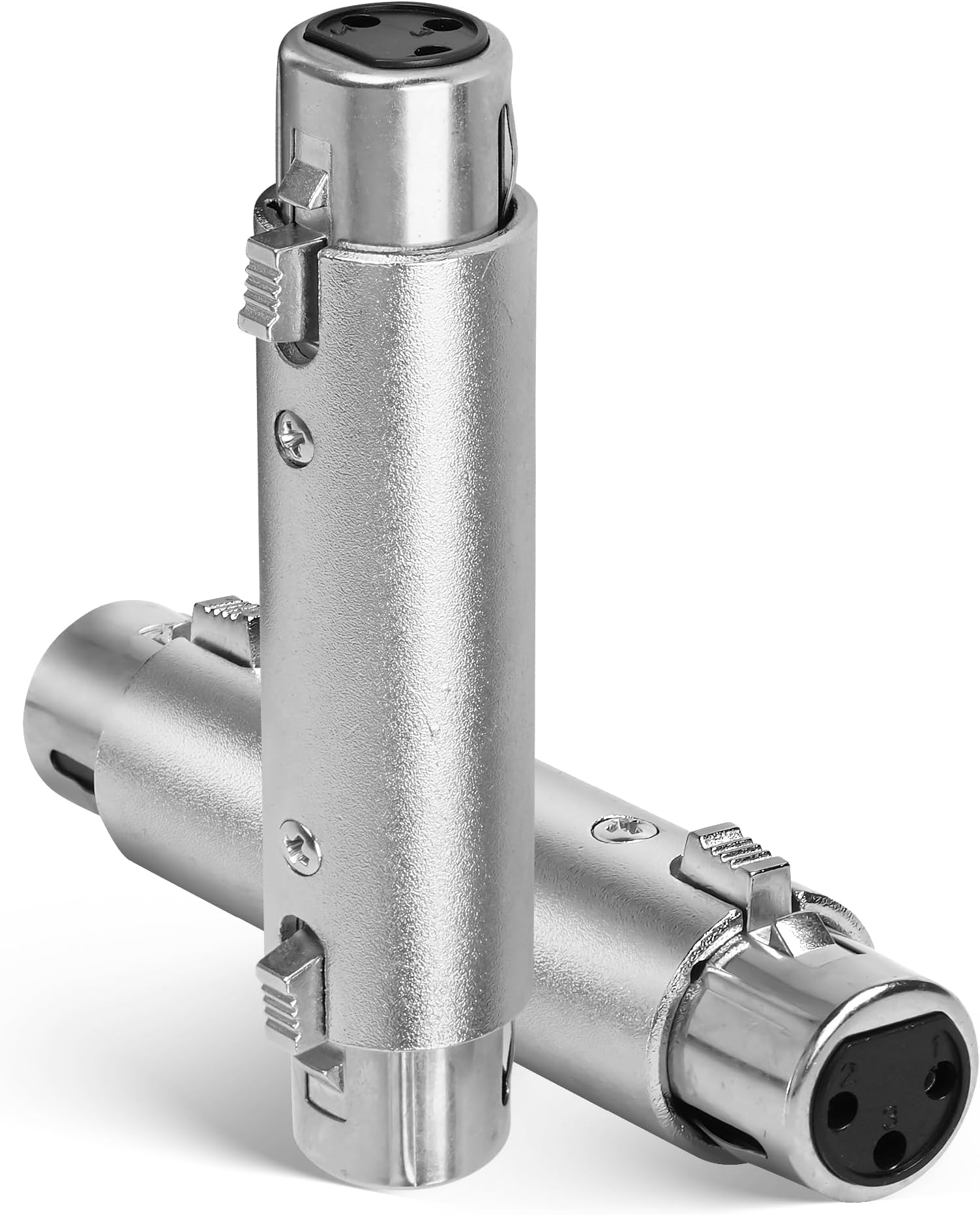 XLR Adapter 2 Pack - 3-Pin XLR Gender Changer Connector, Mic Barrel Extension, Microphone Cable Adapter