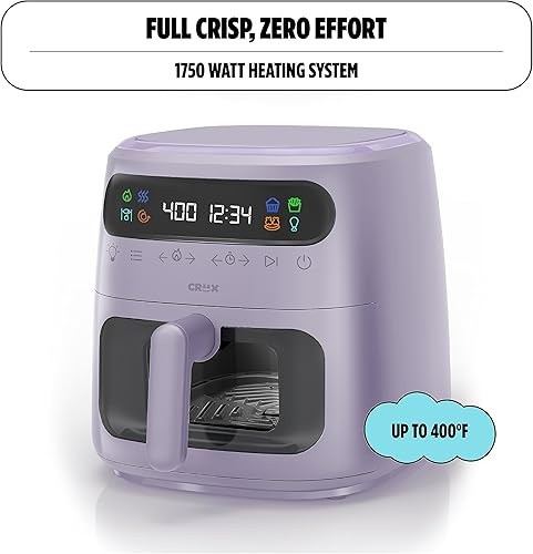 Miniatura 3 de CRUX x Marshmello - Freidora de aire digital de 8.0 cuartos de galón con tecnología TurboCrisp, control de temperatura de pantalla táctil,