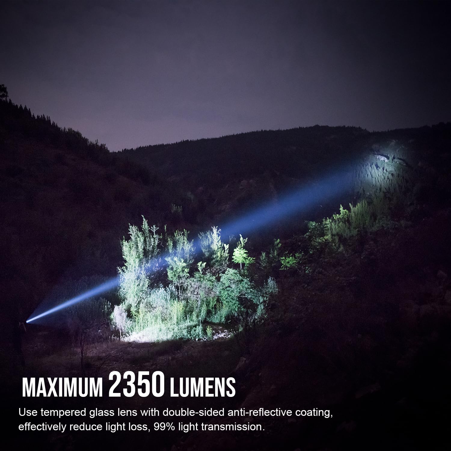 TrustFire T70S Lampe de poche LED puissante professionnelle Torche de Chasse 2350 lumens, Lampe de Poche Tactique Militaire Électrique Rechargeable USB Torches Haute Puissance pour Chasse Sauvetage