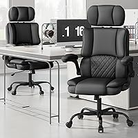 Vista 9 de Silla ergonómica de oficina ejecutiva, silla de computadora con reposacabezas ajustable, silla de escritorio de piel sintética, silla giratoria