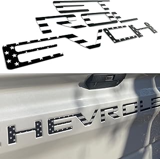 AUTO SAFETY Tailgate Insert Letters Compatible with 2019 2020 2021 2022 2023 3D Emblems with Strong 3-m Adhesive Black American Flag, xflhgq3