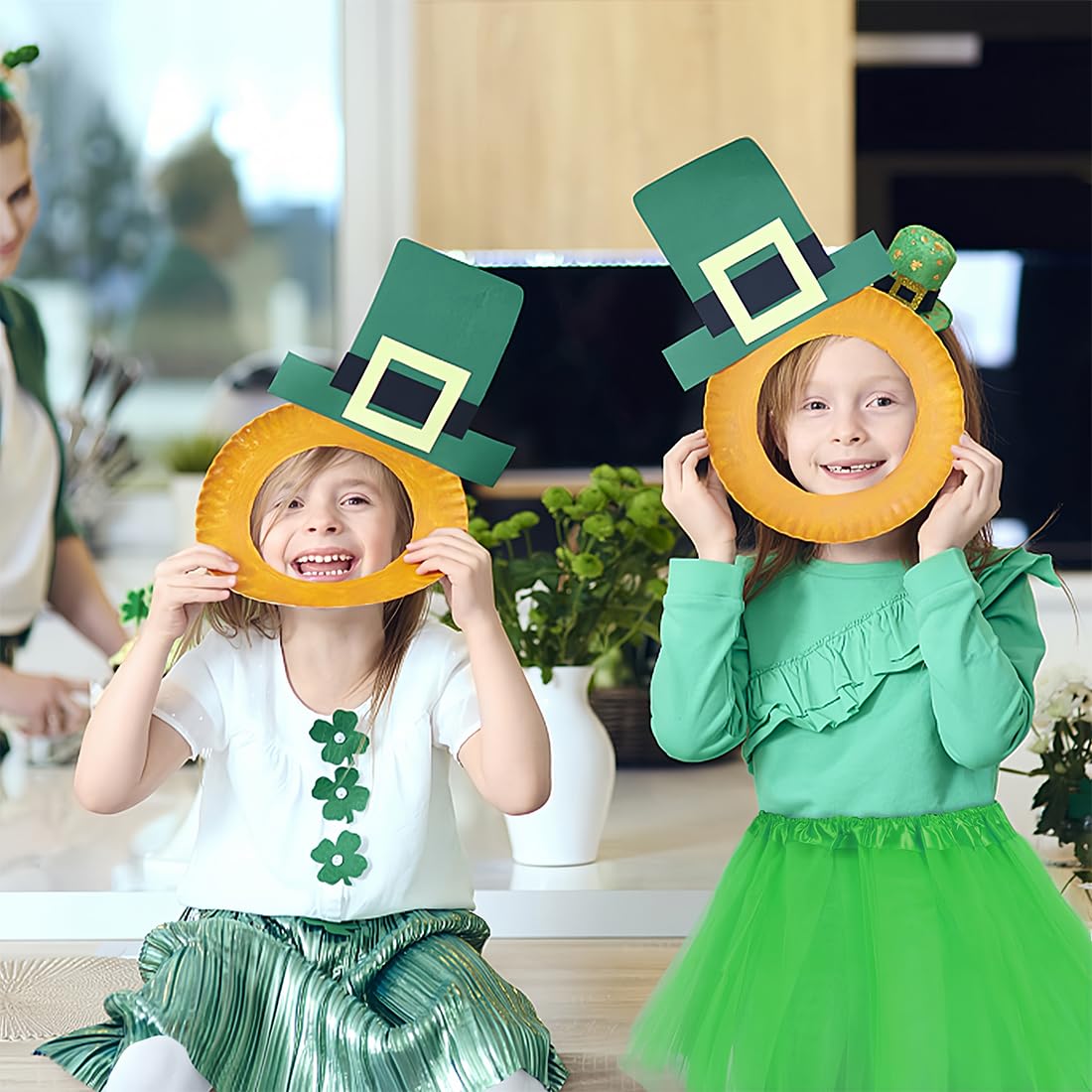Paquete de 2 faldas de fiesta para niñas, disfraz de tutú, tutú de tul para fiestas de baile, enagua de ballet, verde — view 3