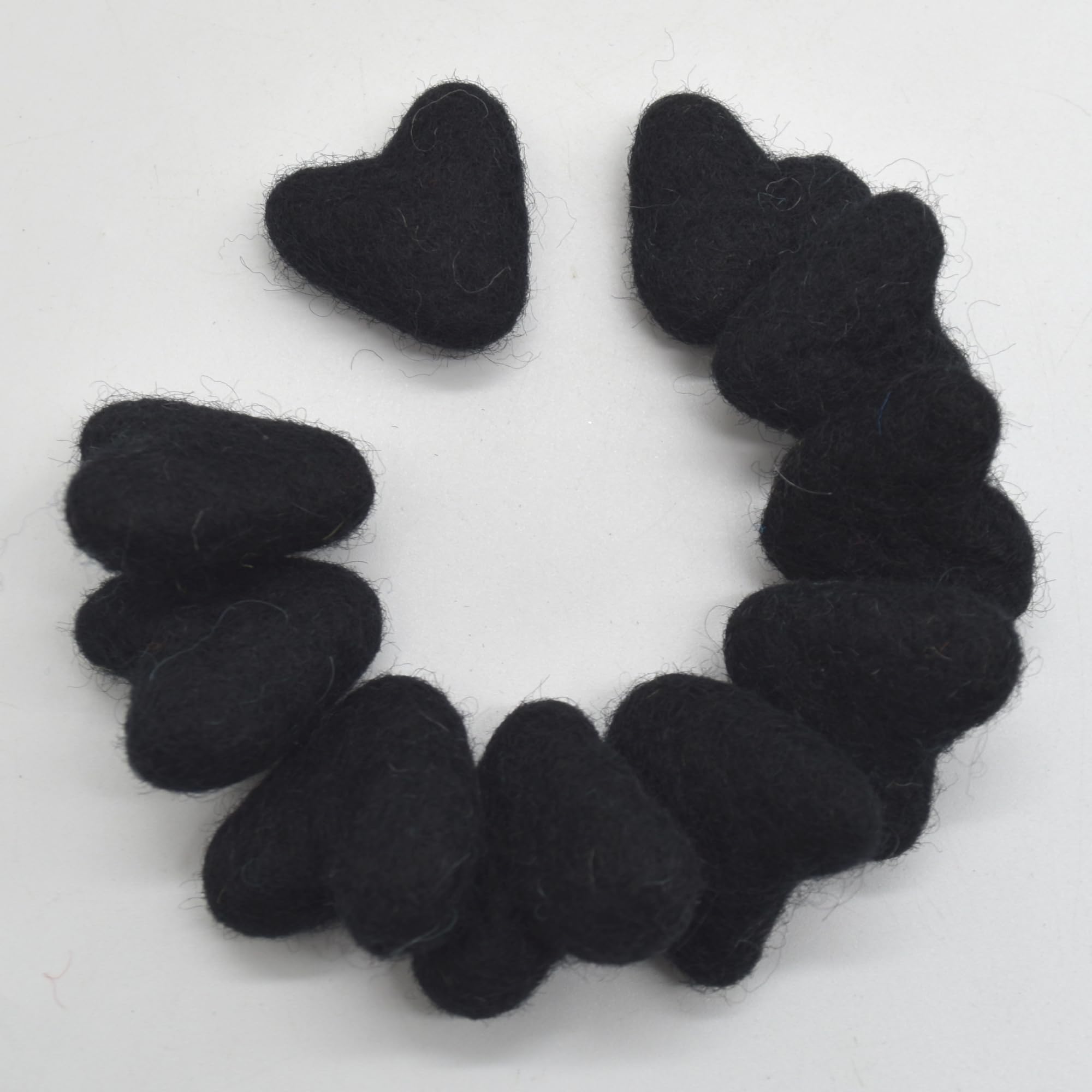 Oriental Direct Black 100% Wool Felt Hearts - 3Cm - 10 Felt Hearts