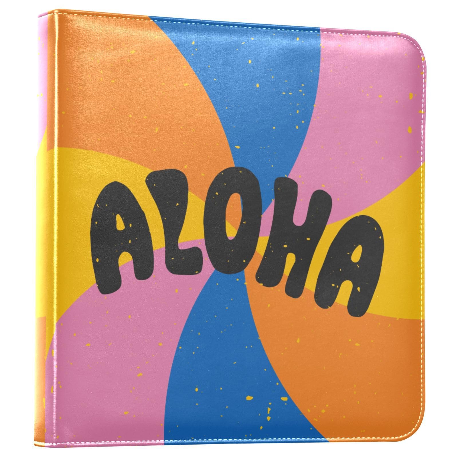 susiyo Photo Album Hawaiian Aloha Retro Summer PU Leather Scrapbook Album 3 Ring Binder Family Photos Album Book