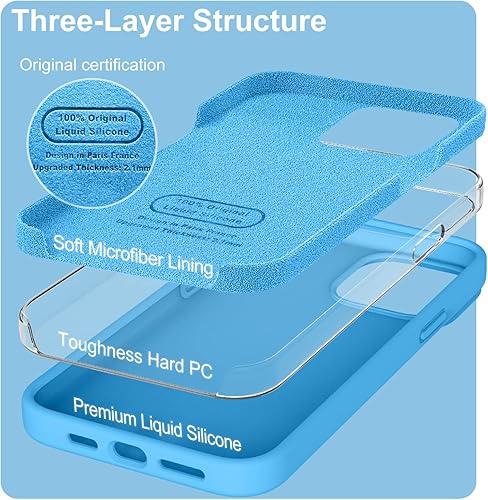 Miniatura 3 de Ktele Funda compatible con iPhone 13 Pro Max de 6.7 pulgadas, silicona líquida de alta calidad con forro de microfibra suave antiarañazos, funda de