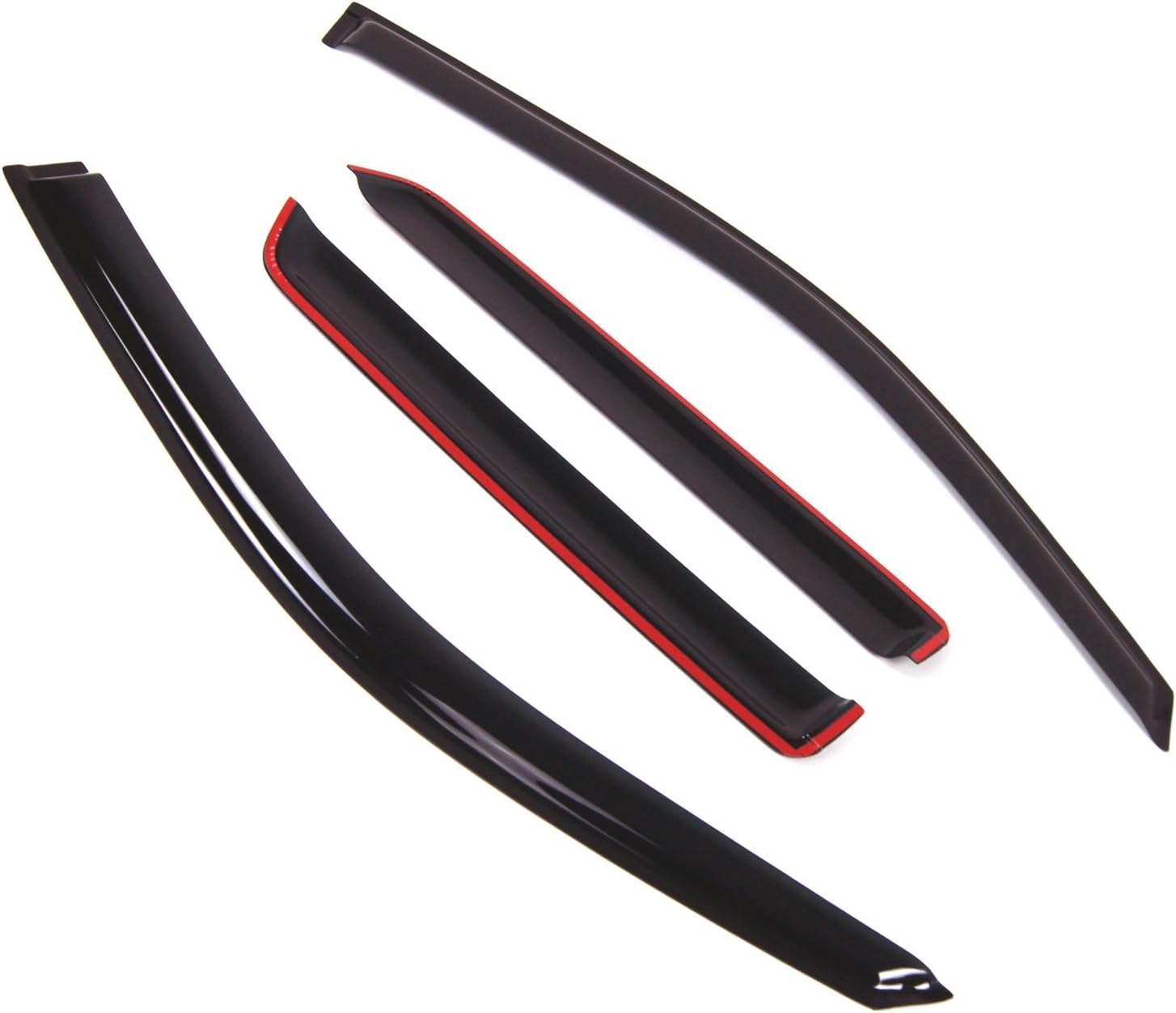 TuningPros Outside Mount Window Vent Visors Rain Guards Compatible with Isuzu Isuzu Ascender 2004-2008 | Side Window Wind Deflectors Rain Shields | Black Tinted, 4 Pcs Set, BGWV-203-4