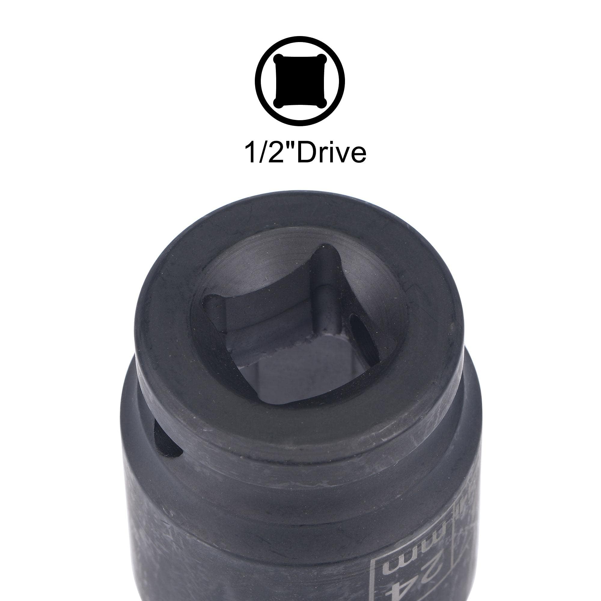TA-VIGOR 6-Point Impact Socket, 1/2-Inch Drive 24mm Spindle Axle Nut Socket Driver - Image 4
