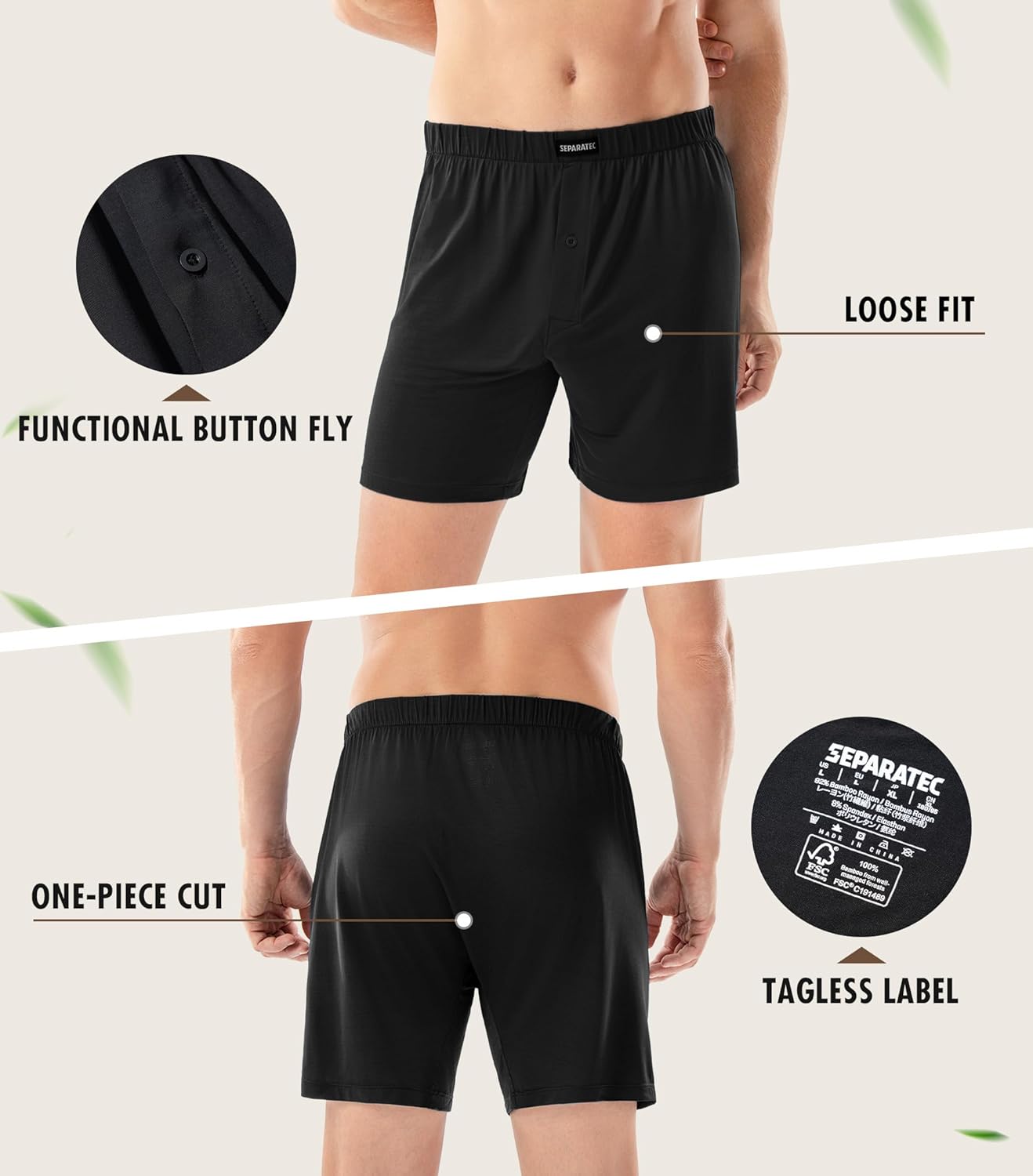 Separatec Stretch Satin Mens Boxer Shorts Buttery Soft Silk Boxers for men Breathable Loose Fit Mens Underwear 3 Pack - Image 5