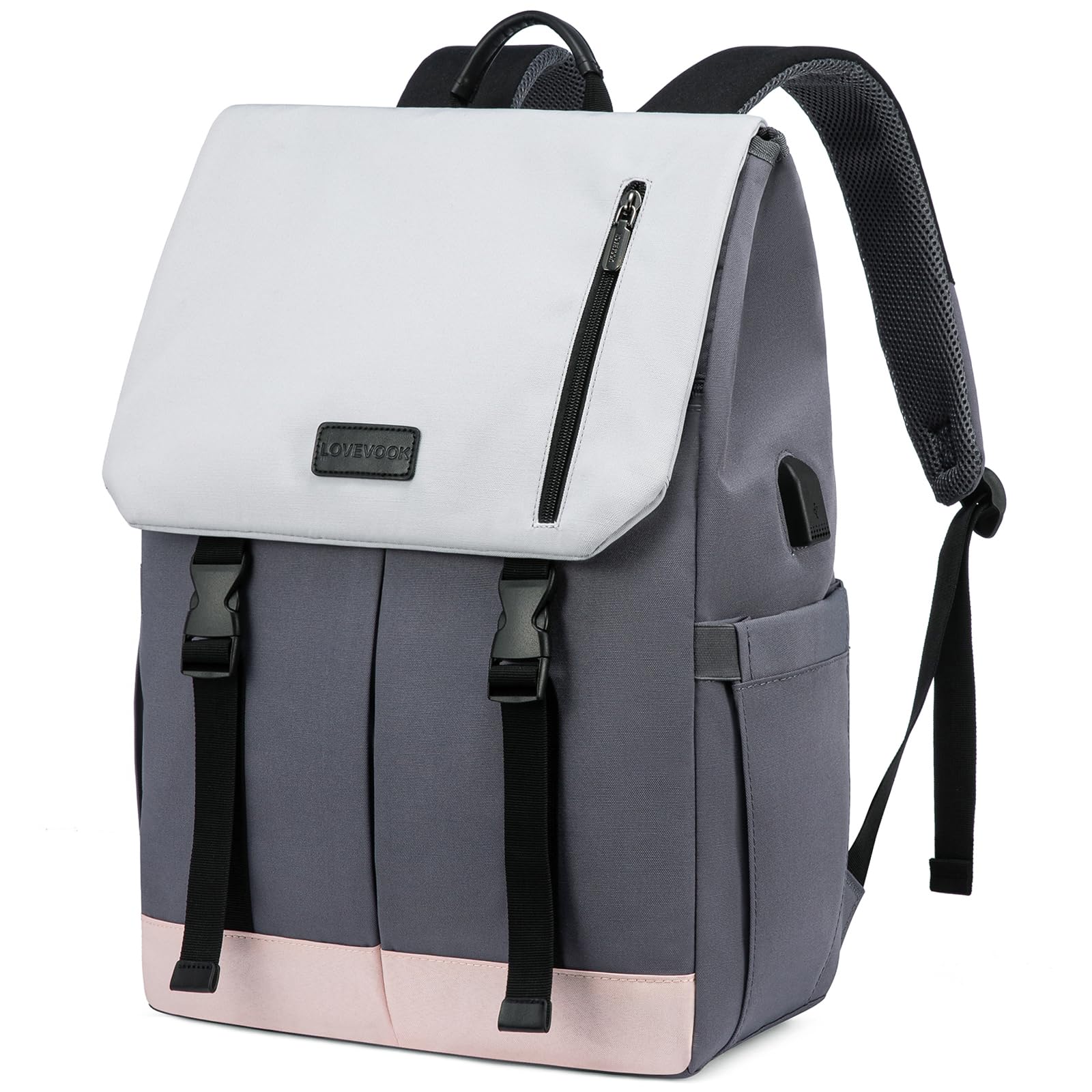 LOVEVOOK Zaino Porta PC Donna 17.3 Pollici Borsa Zainetto Donna con USB Zaino Scuola Media Superiore Antifurto Zaini Scolastici Impermeabile Laptop Backpack per Università Viaggi Ufficio