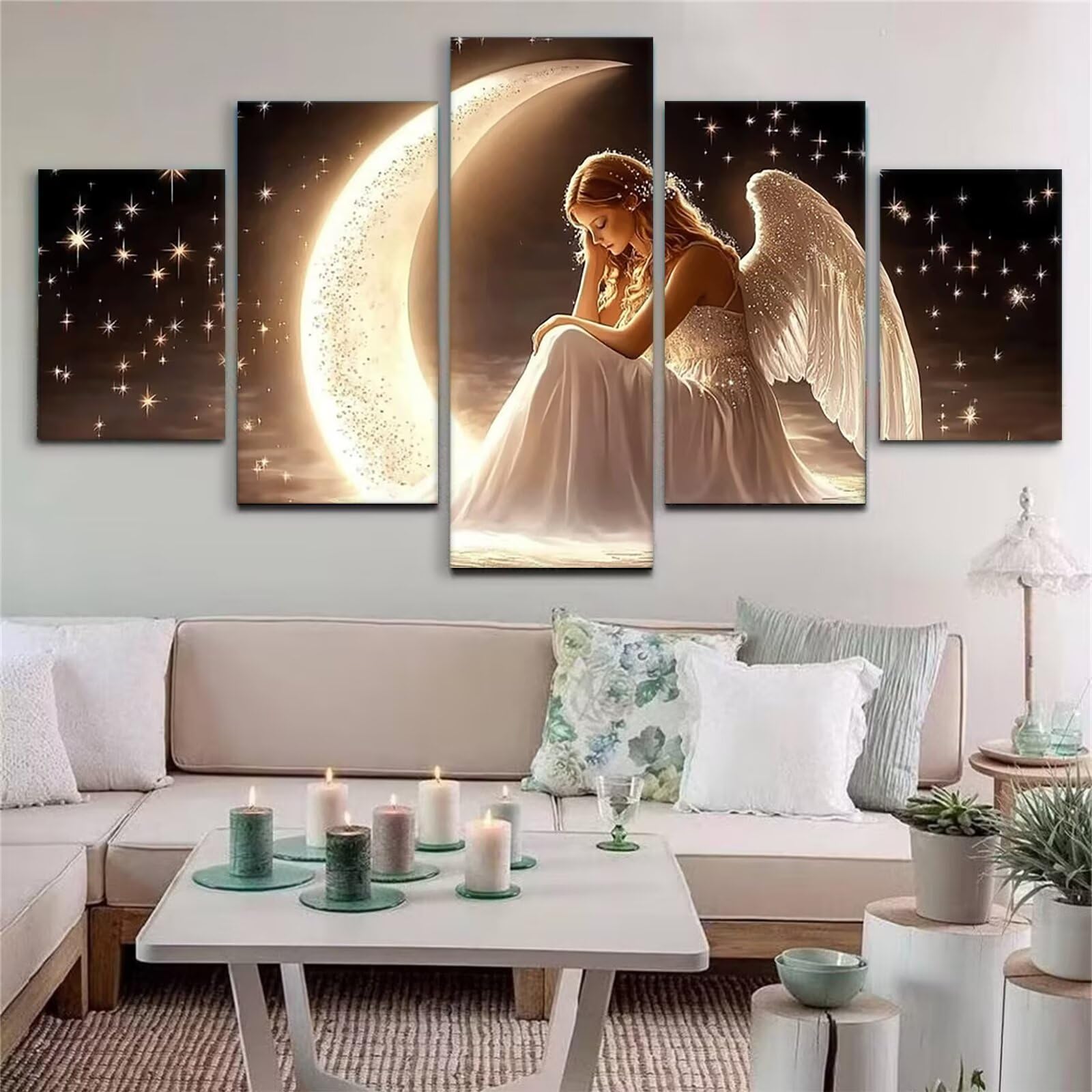 Zestawy artystyczne z aniołem i diamentami, dla dorosłych, 5 sztuk, DIY, pełne kwadratowe wiertło, klejnot, sztuka dla dorosłych, zestawy rzemieślnicze dla dzieci, 5D, zestaw mozaiki do domu
