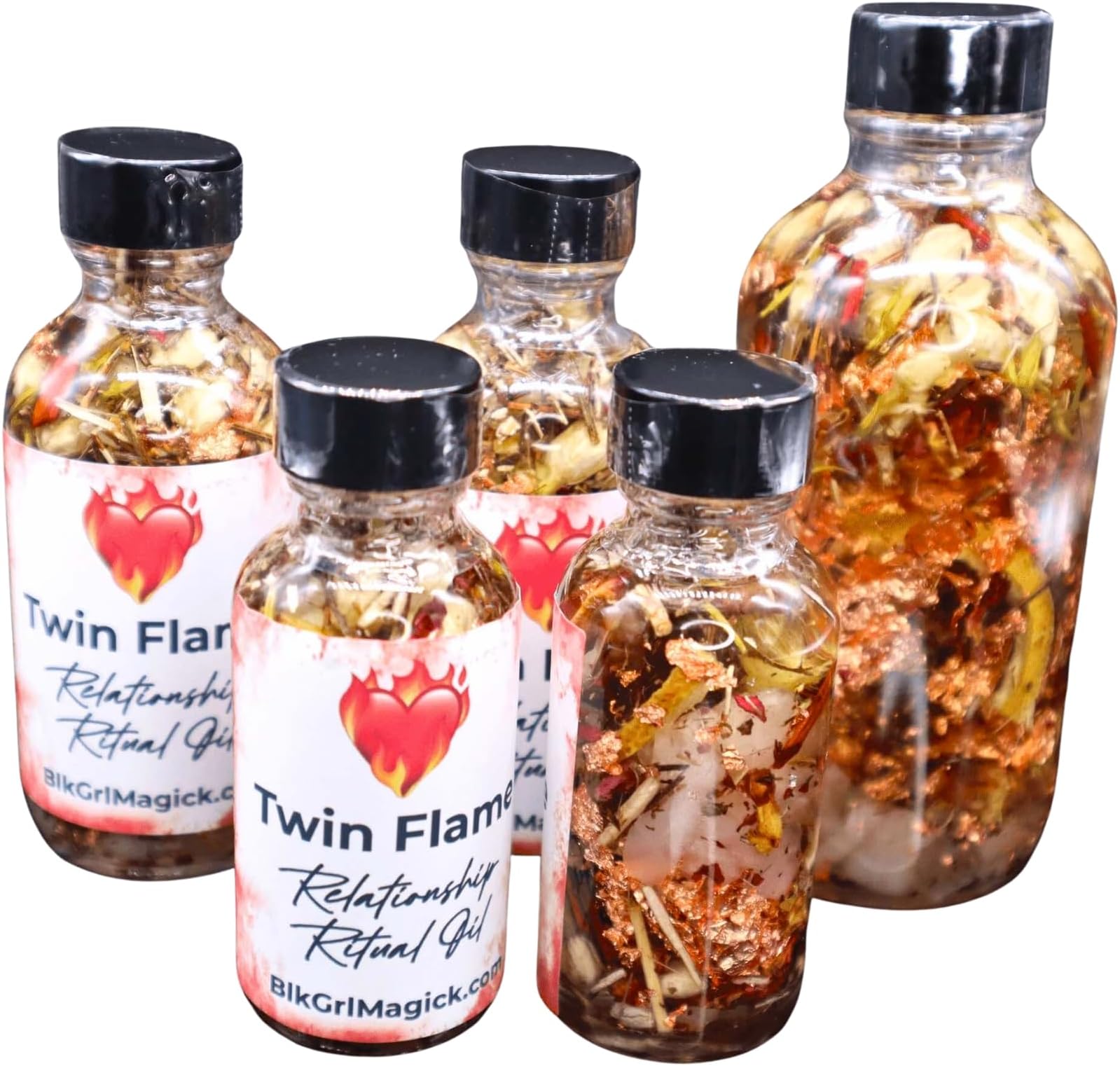BlkGrlMagick Twin Flame Relationship Ritual Oil for Love Attraction, Soulmate Manifestation Rituals, Marriage, Communication, Attract Life Partner, Handmade, Rose Quartz and Jasmine (1oz, Dropper)