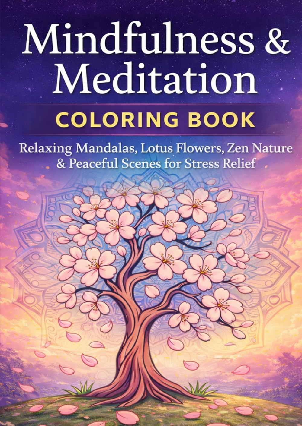 Mindfulness & Meditation Coloring Book 8.5 x 11 inch (21.59 x 27.94 cm): Relaxing Mandalas, Lotus Flowers, Zen Nature and Peaceful Scenes for Stress Relief and Mindful Coloring