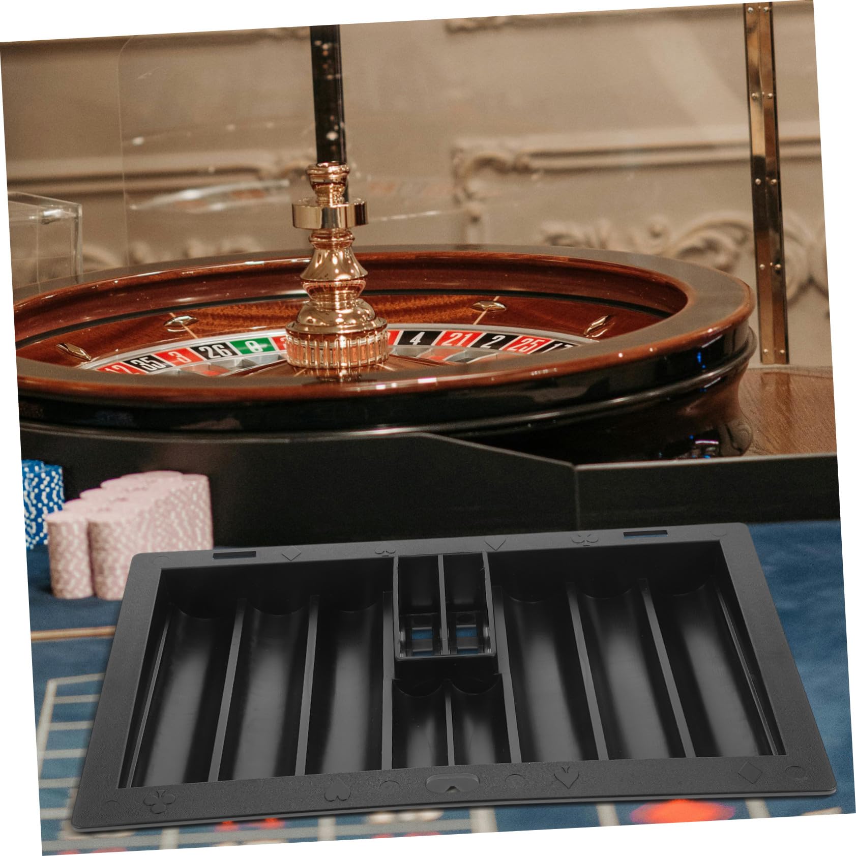 Vassoio Porta Fiches da Poker in Acrilico Nero 350 Pezzi