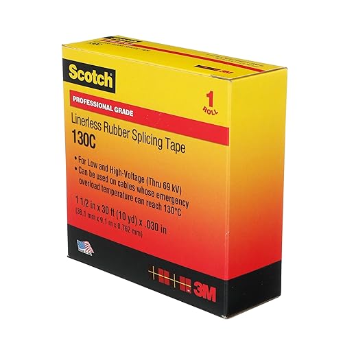 Miniatura 15 de 3M Scotch Linerless - Cinta de empalme eléctrica 130C para cables y alambres, 3,8 cm x 9,14 m, respaldo de hule, autofundente, resistencia UV,