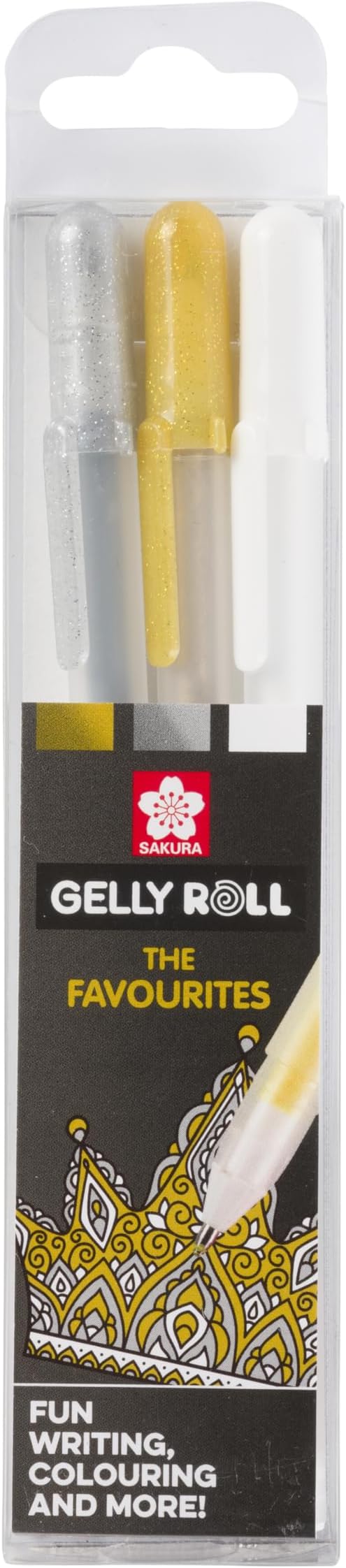 SAKURA - The Favourites Collection of 3 Gelly Roll Pens Gold-Silver-White