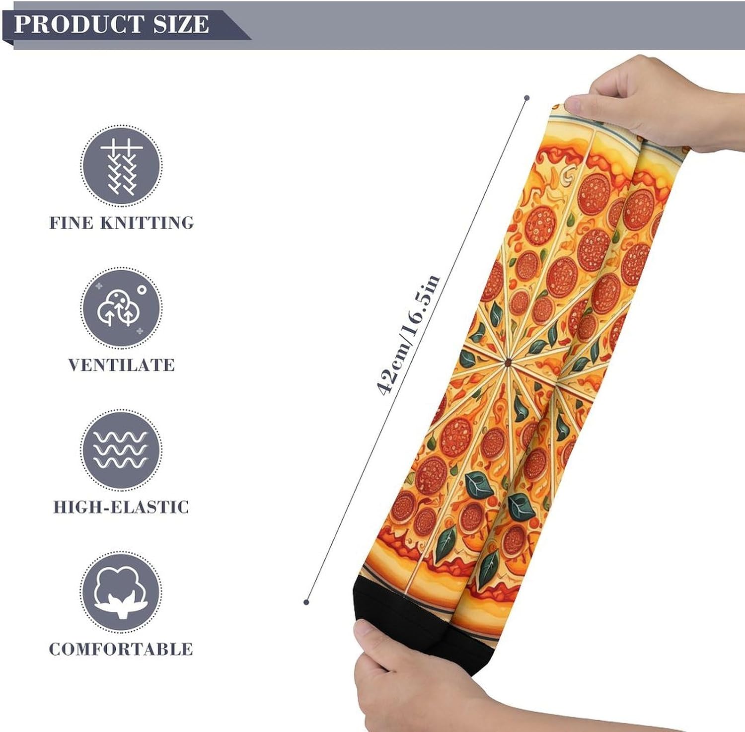 Knee High Socks A Full Pizza Long Tube Boot Seamless Toe