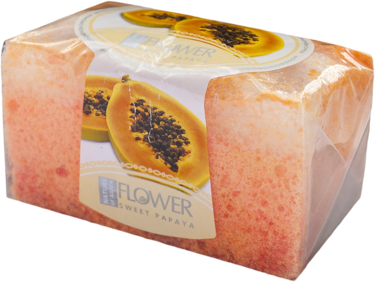 Nature of Agiva Glycerin Handmade Soap with Sponge - Aroma Papaya