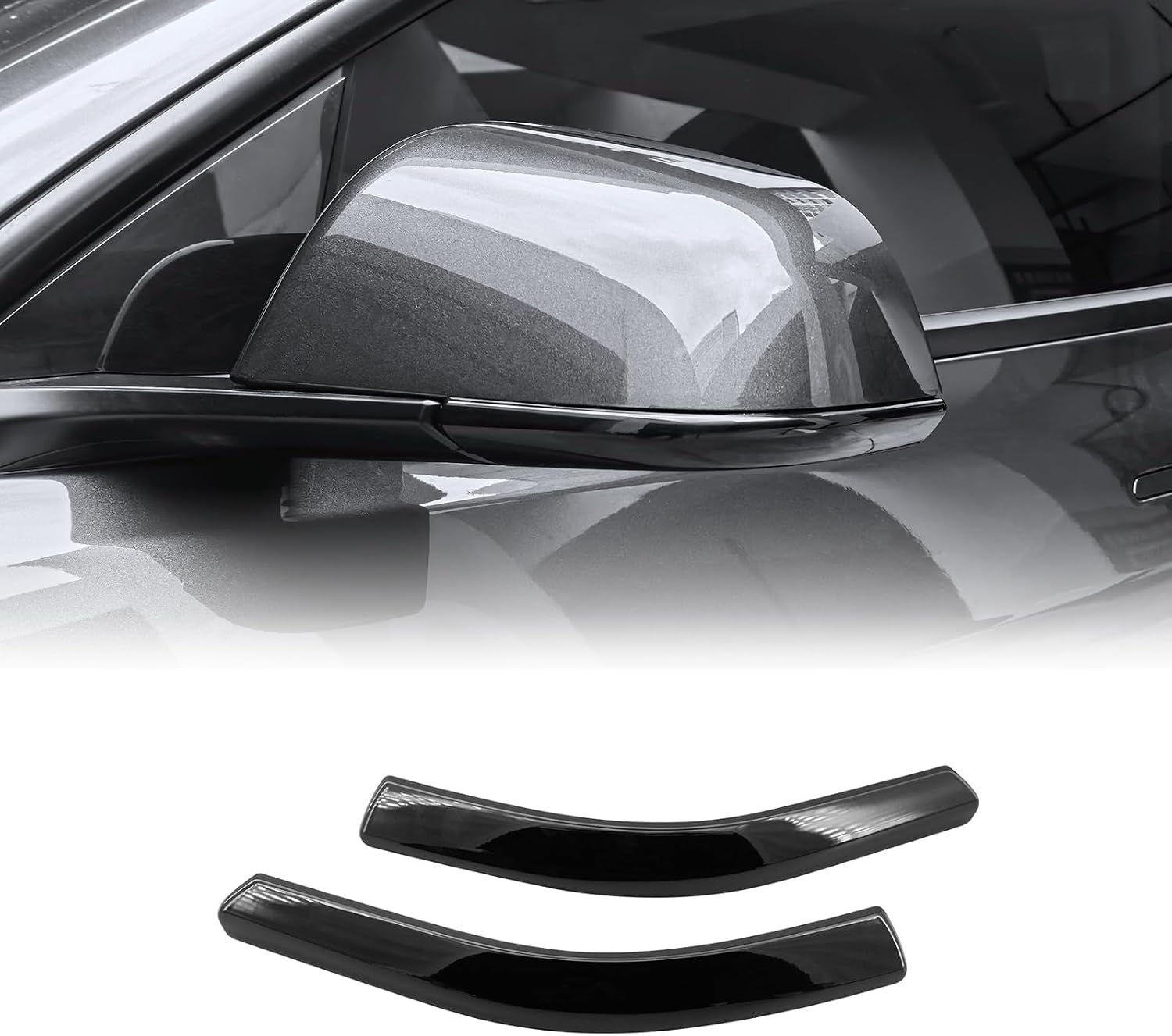 for Tesla Model 3 Mirror Trim Decorative Protector ABS for Model 3 Accessories (Glossy Black)