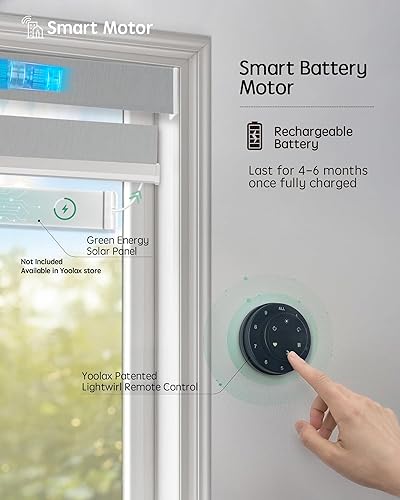Miniatura 24 de Persianas de cebra motorizadas Yoolax compatibles con Alexa, persianas motorizadas con control remoto, persianas eléctricas inteligentes automáticas
