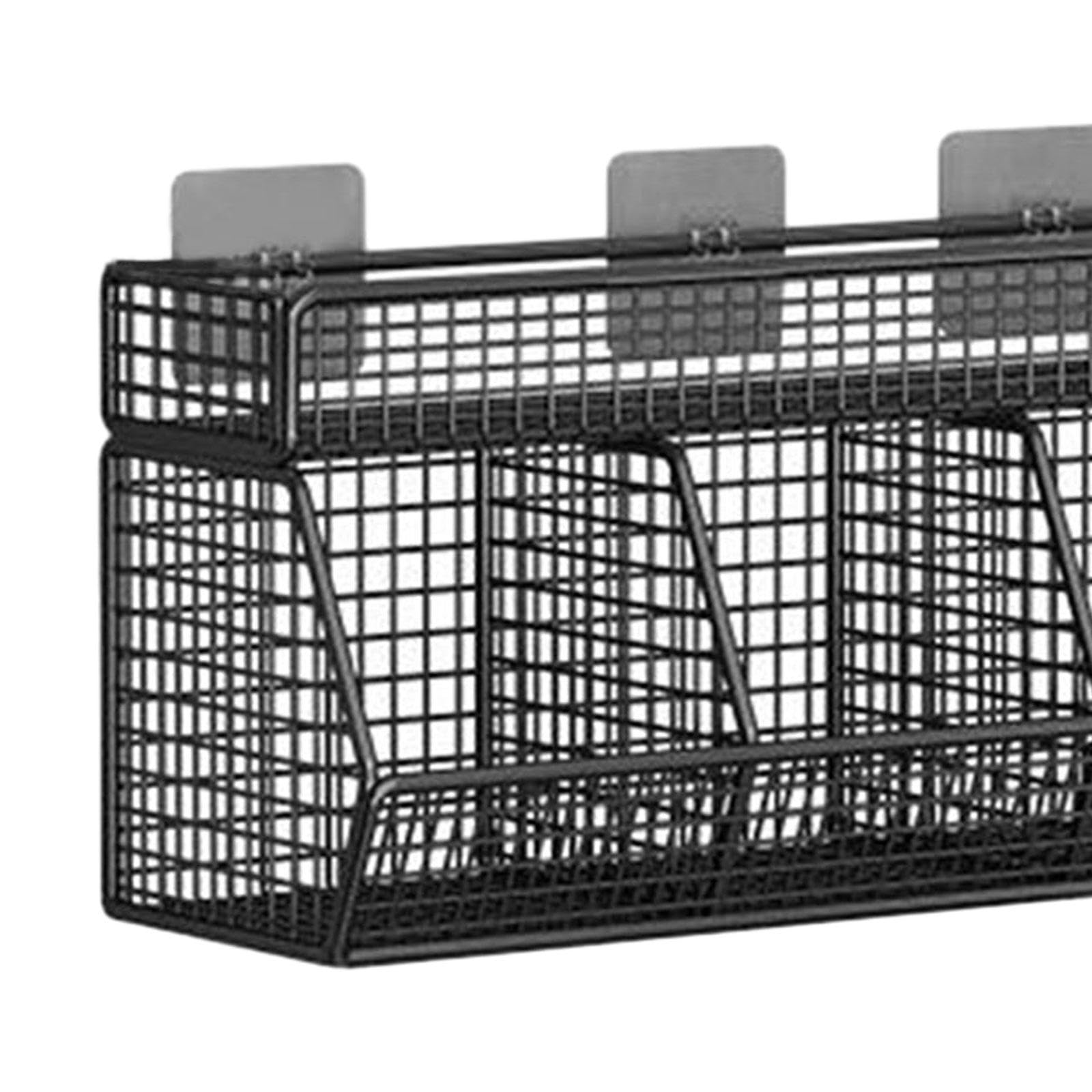 Cesta de Cocina Colgante, Organizador de Pared, Cesta Multifuncional de Alambre Metálico para Armario de Salón, 3 Rejillas, Individual