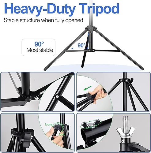 Miniatura 2 de Soporte de fondo ajustable de 6.5 x 6.5 pies para estudio fotográfico, marco de soporte de fondo resistente para fotos, kit de soporte para telón de