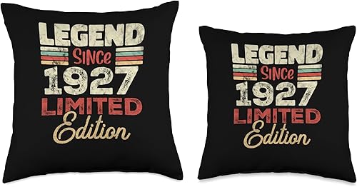 Miniatura 3 de Retro Since 1927 Limited Edition Born in 1927 96th Birthday 96 Year Old Since 1927 Limited Edition Throw Pillow, 16x16, Multicolor