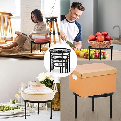 Miniatura 5 de Paquete de 5 soportes de metal para plantas, soportes de hierro antioxidante para interiores y exteriores, soportes resistentes para macetas