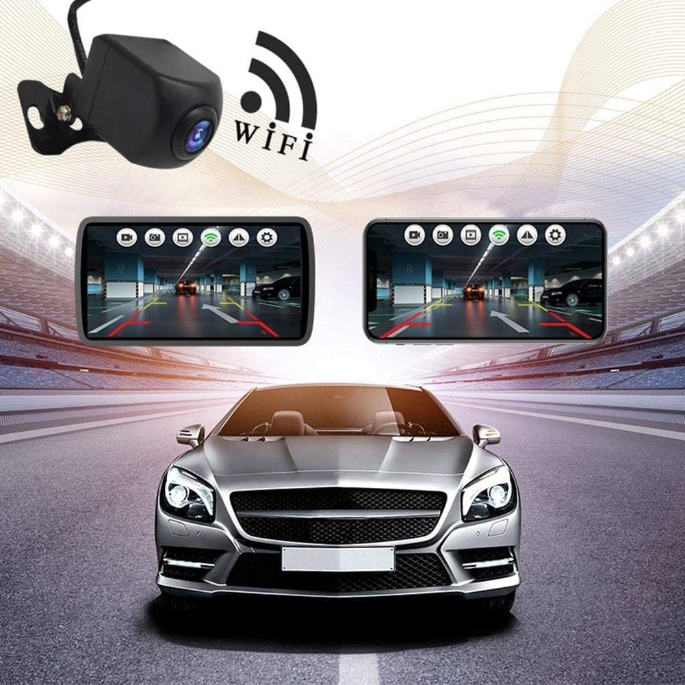 Retrocamera wifi, Telecamera di parcheggio con retrovisione impermeabile IP68, Mini tachigrafo per visione notturna HD, Per camion, camper, furgone, rimorchio, Android e IOS