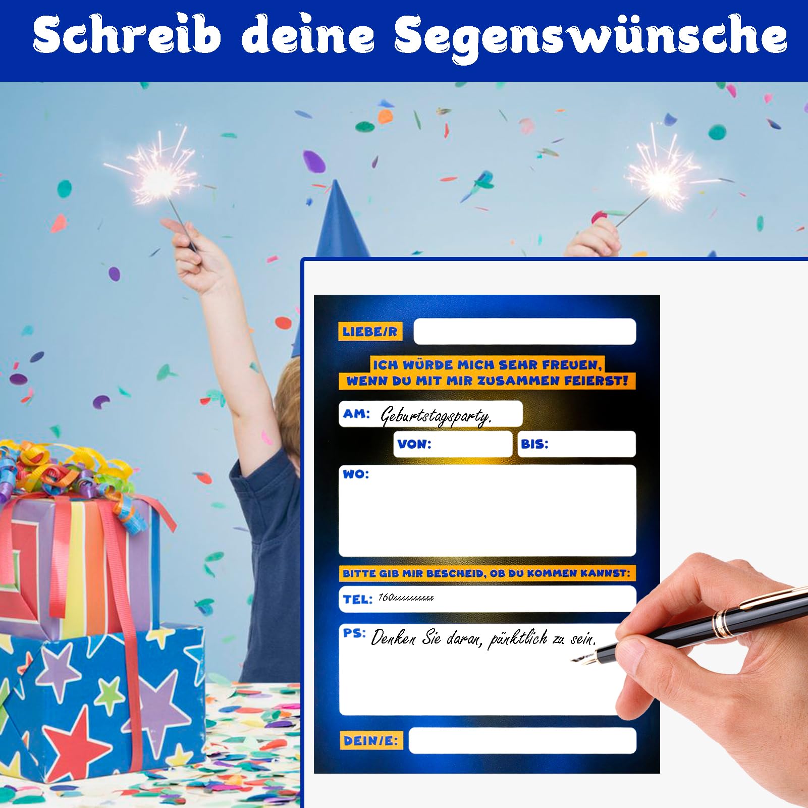 Lot De 12 Cartes D'invitation Pour Le 3ème Anniversaire D'enfant Garçon