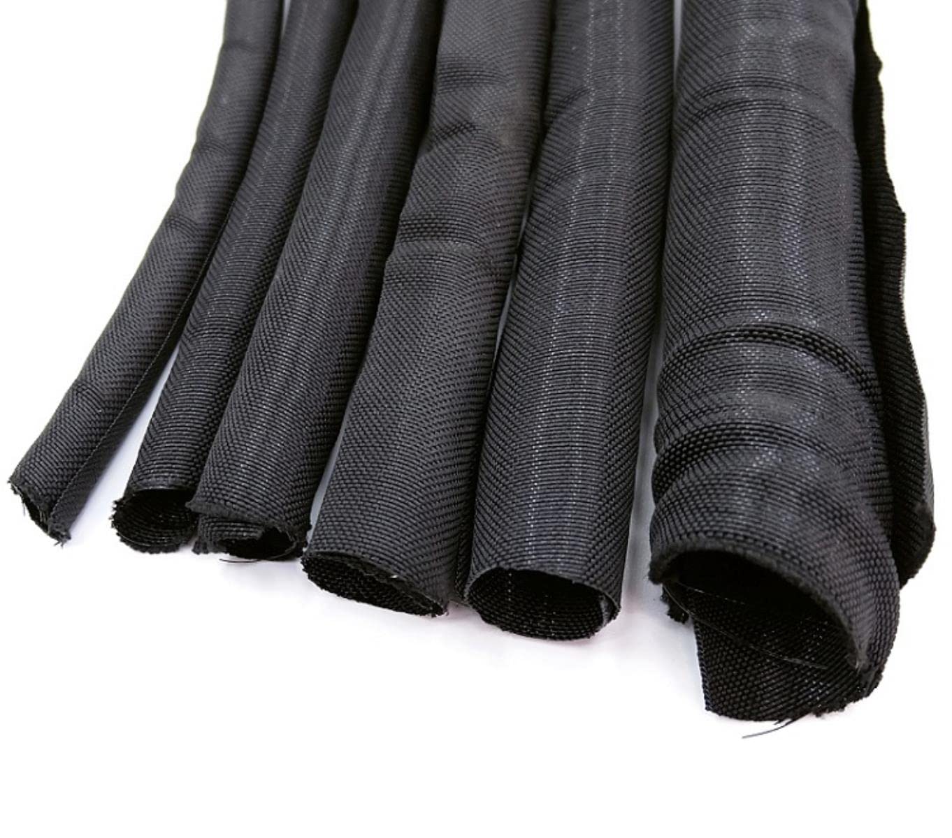 Manguito de cable Cierre automático PET Trenzado Expansible Gestión de línea automática superposiciones Telar flexible Tubo de tubería dividida Envoltura de alambre Proteger-amarillo, 50 mm, 5 m