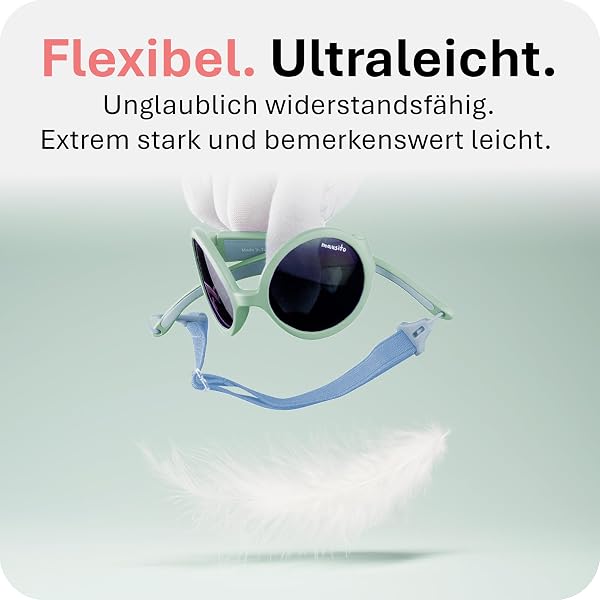 Mausito Sonnenbrille Kinder 6-24 Monate & 2-5 Jahre flexibler Rahmen & verstellbares Band | Vergleichssieger Kindersonnenbrille 100% UV-Schutz & Schadstofffrei | Europäisches Design, sicherer Halt - 5